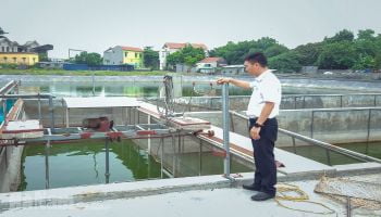 Mô hình nuôi trồng thủy sản mới "sông trong ao" ở xã Thanh Sơn
